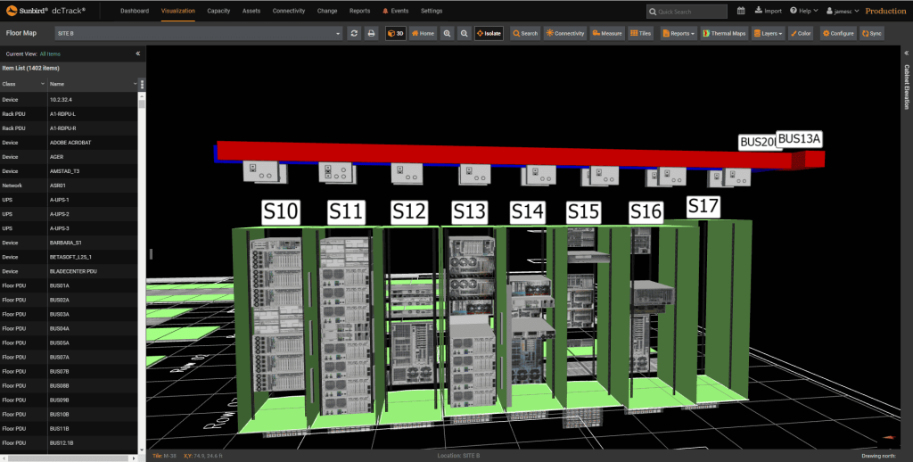 dcim software de control del centro de datos