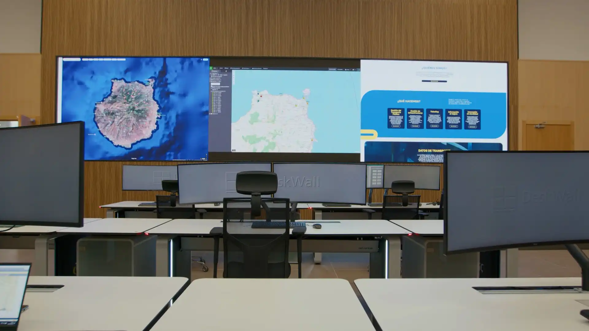 Centro de control DeskWall GESAB de Transporte de Gran Canaria