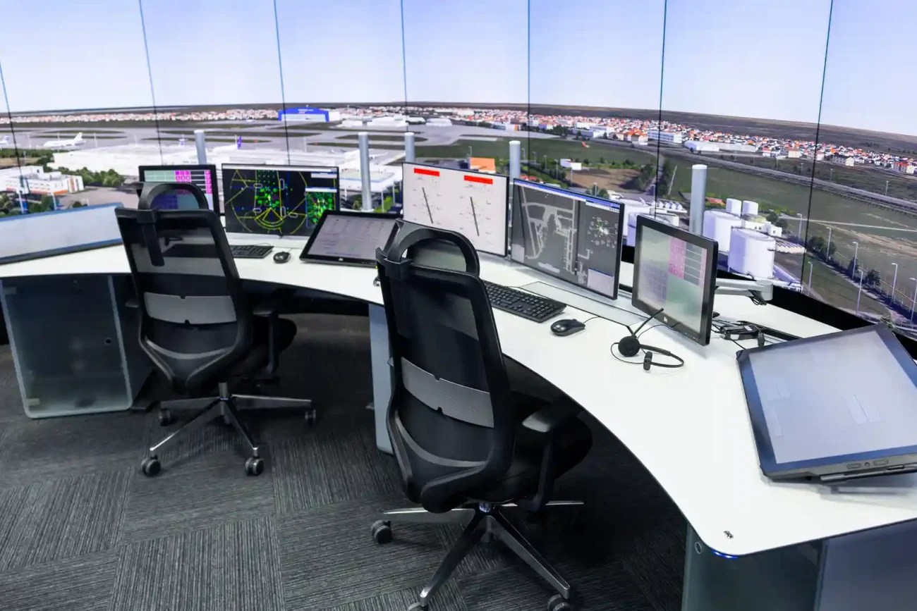 Advantis NG control console ATC simulator International Training Center Azerbaijan